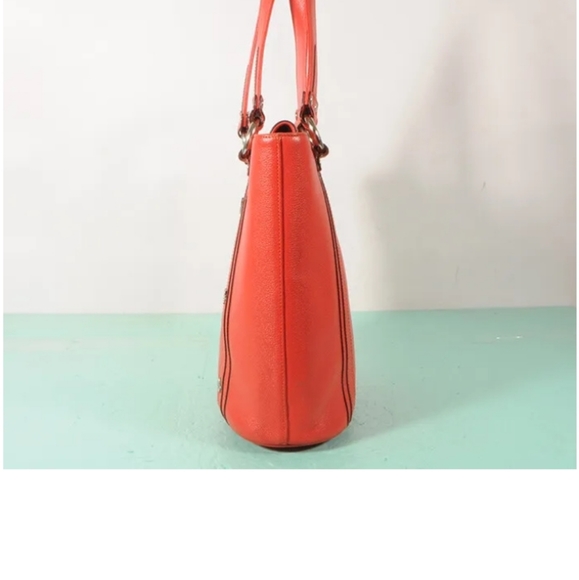 MCM Visetos Salmon Leather Studded Tote Bag + Dust Bag - Picture 7 of 16